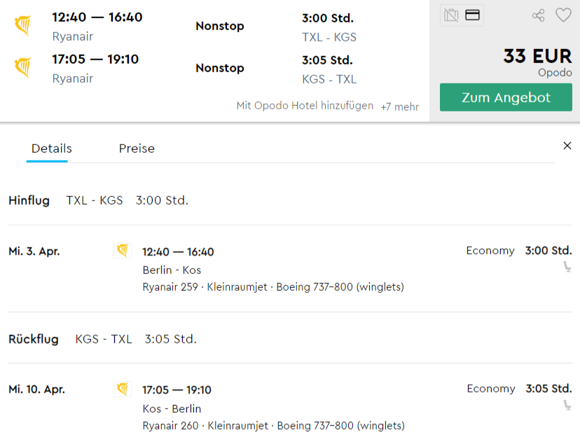 Strandurlaub im April, Billigreise von Berlin nach Kos für nur 33€ 2