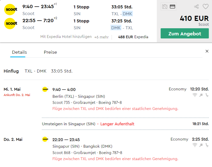 Asientour! Billigflug von Berlin nach Bangkok für nur 410€ 2